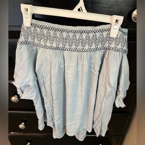 NWT Light blue off the shoulder top